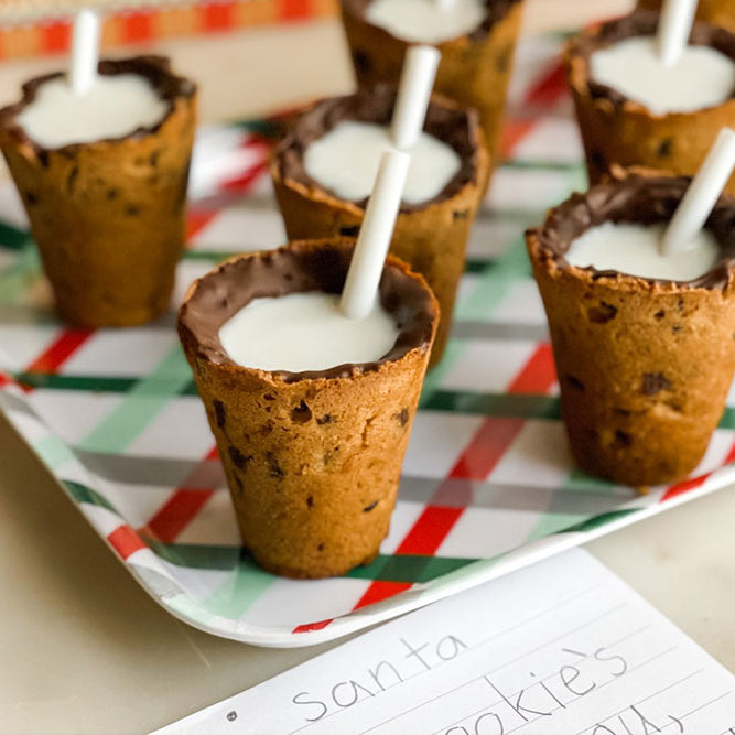 Photo of Cookie Cups filled with milk 