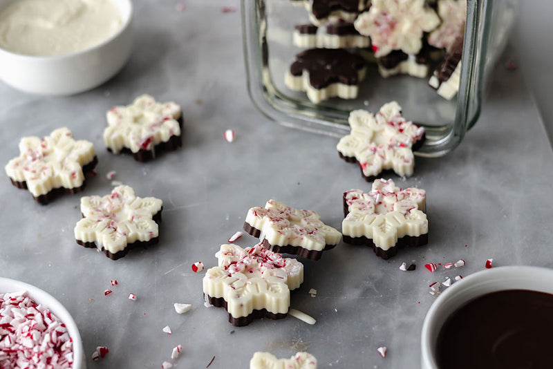 Image of Peppermint Bark Snowflakes 
