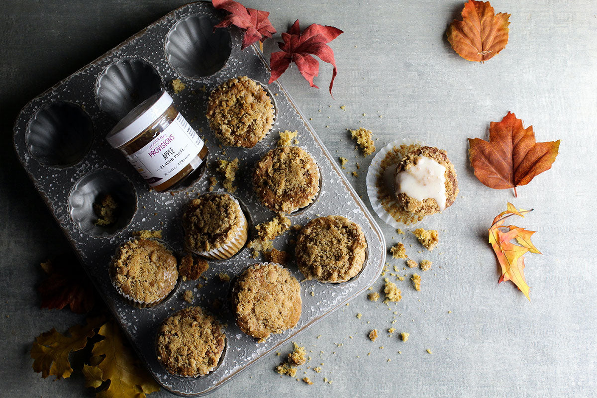 Photo of Apple Cinnamon Crumb Muffins in a muffin pan