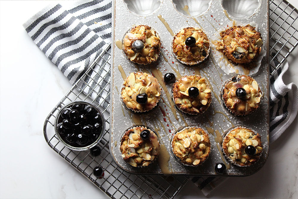 Gluten-Free Amarena Cherry Almond Muffins with Cherry White Chocolate — ifiGOURMET Provisions