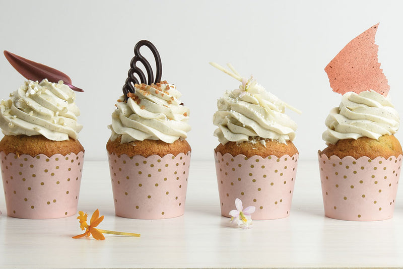 Unlimited ways to use Dreidoppel flavor pastes vanilla cupcakes