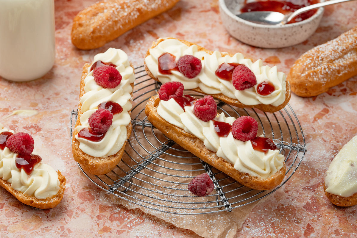 Raspberry Eclair Raspberry Almond Eclairs — ifiGOURMET Provisions