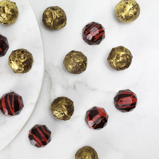 Single Origin Chocolate Truffles with Gold Brilliant Powder