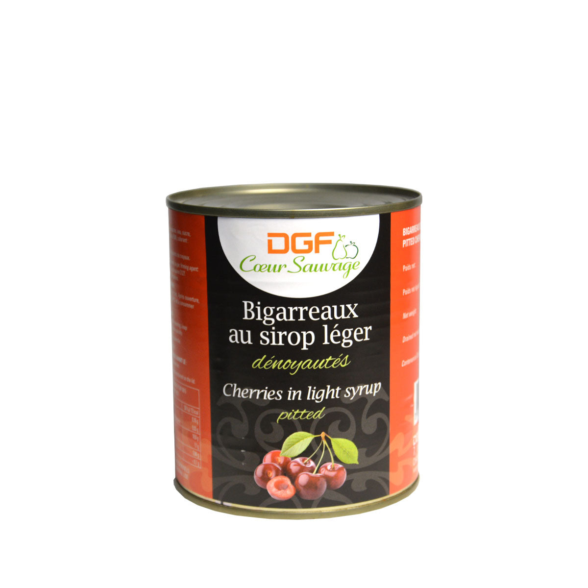 Pitted Biggareaux Cherries in can packaging 2 lb can
