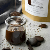 Misterio 58% dark chocolate couverture melted in jar