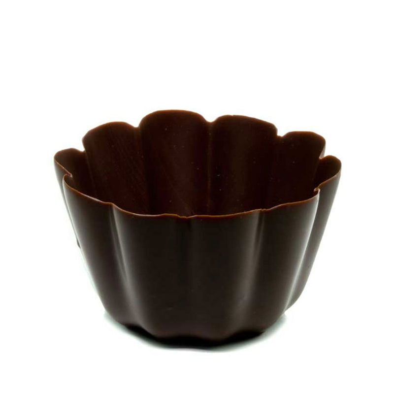Dark Marquerite chocolate cup out of packaging